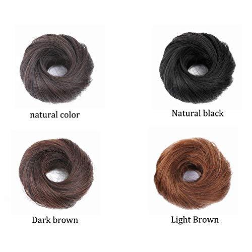 Aimeely Aimeely Mens Human Hair Quicky Hair Bun Stylish Daily Chignon Hair Pieces Brown Black
