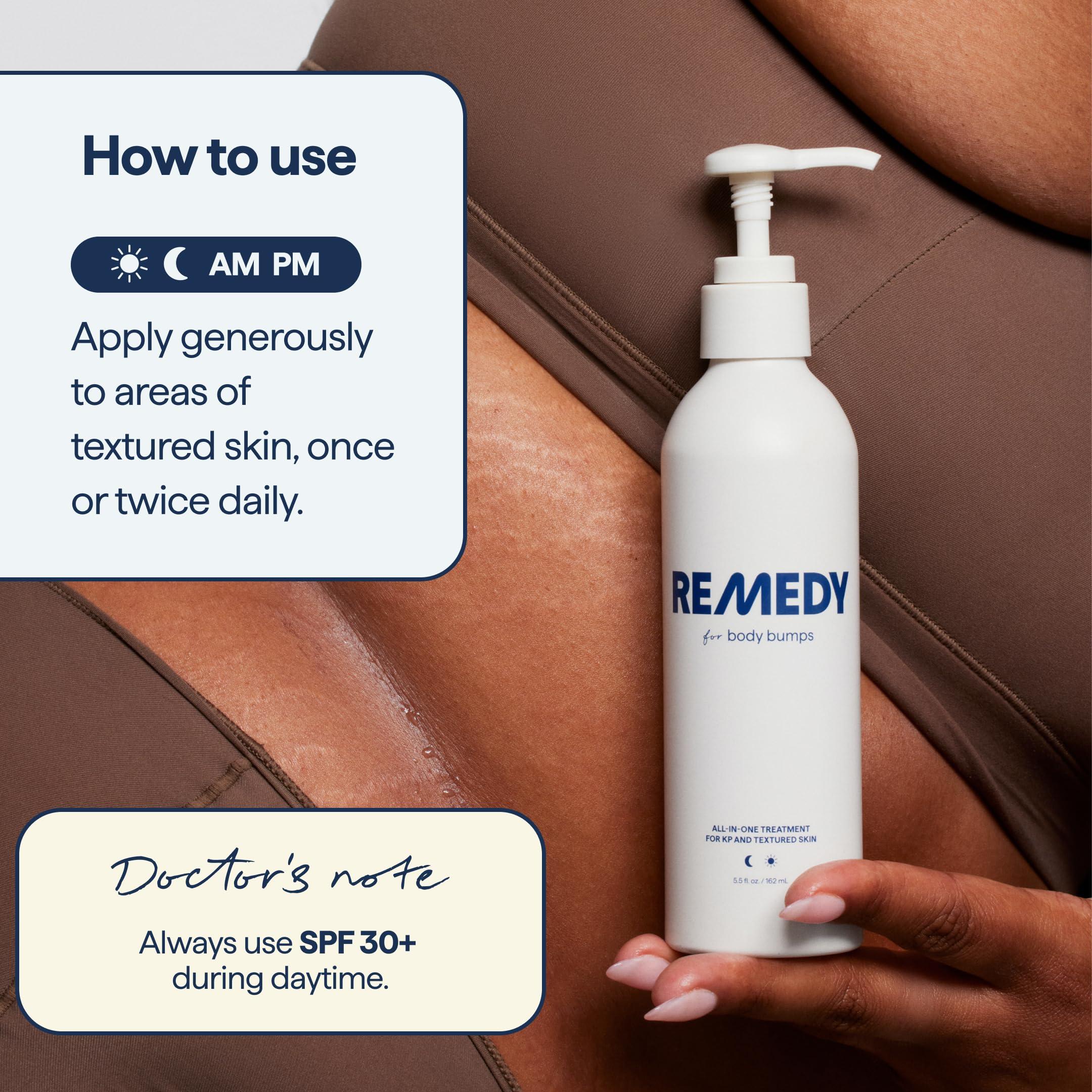 Remedy Science Remedy for Body Bumps Treatment for Keratosis Pilaris (KP) and Textured, Crepey Skin with Urea, Lactic Acid, and Retinol - Smoothing Body Moisturizer Lotion By Dermatologist Dr. Shah