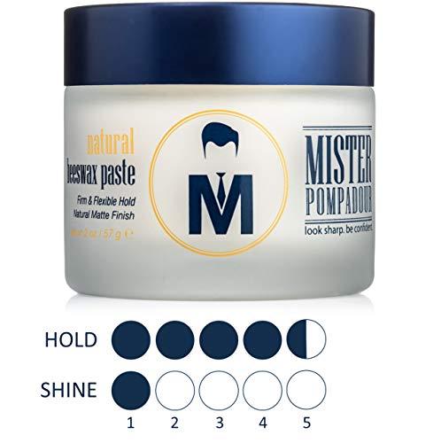 Mister Pompadour Mister Pompadour Natural Beeswax Paste | Matte Hair Product for Men & Women | HIgh Hold & No Shine | Water Based - Easy To Wash | 2oz