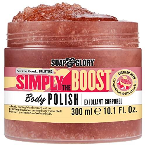 Soap & Glory Soap & Glory Simply The Boost Exfoliating Body Scrub - Smoothing & Buffing Body Scrub - Body Polish with Vitamin B5, Vitamin C, & Vitamin E (300ml)