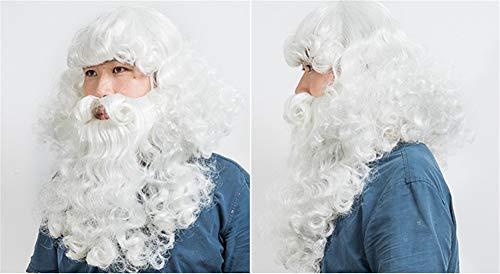 Aimeely Aimeely Creative Sant Claus Wig and Bread Set Night Effect Halloween Costume Accessory