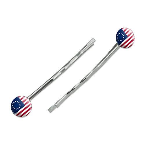 GRAPHICS & MORE Betsy Ross 1776 American Flag Bobby Pins Barrettes Hair Styling Clips