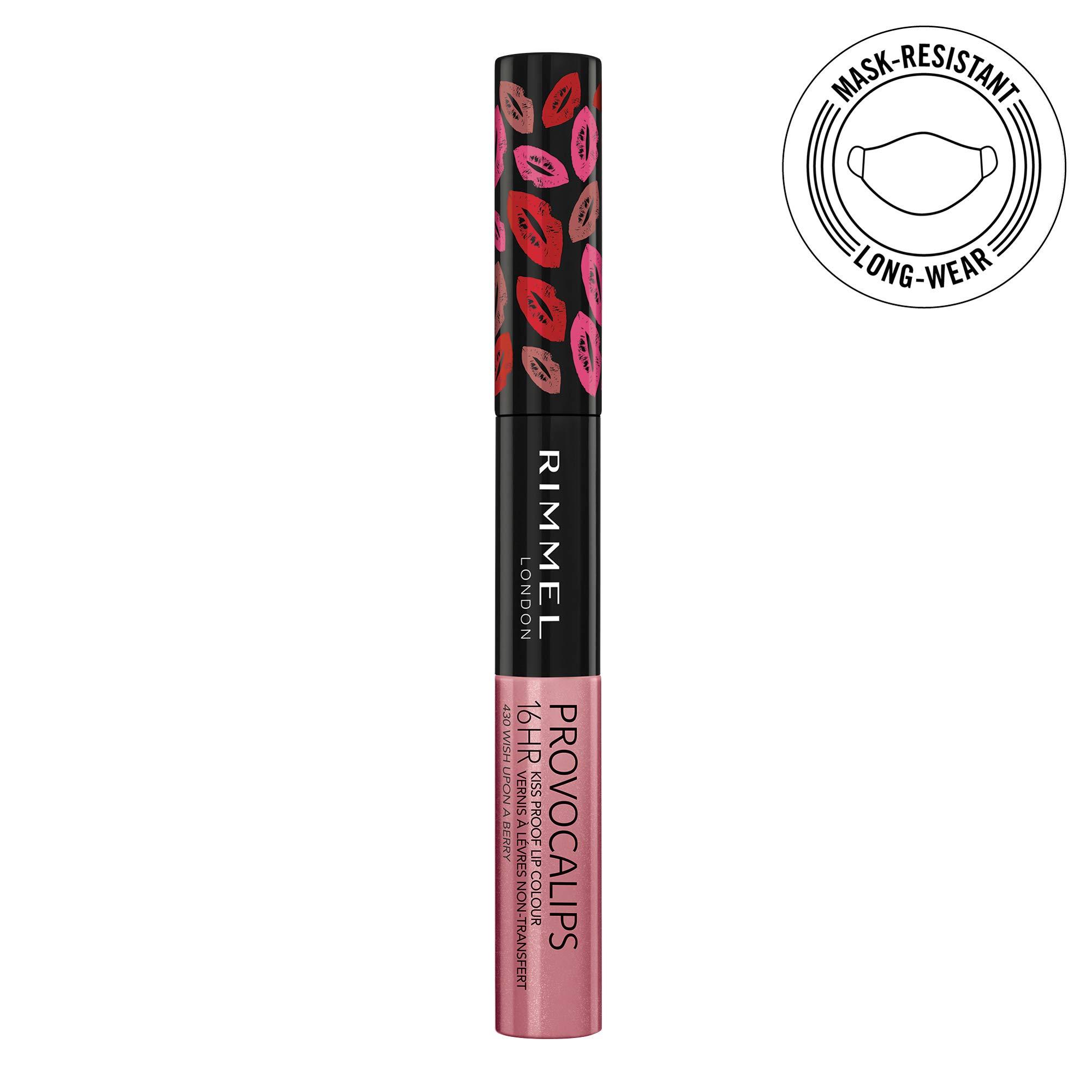 Rimmel Rimmel London Provocalips 16hr Kiss-Proof Lip Color - Two-Step Liquid Lipstick to Lock in Color and Shine - 430 Wish Upon A Berry, .14 fl.oz.