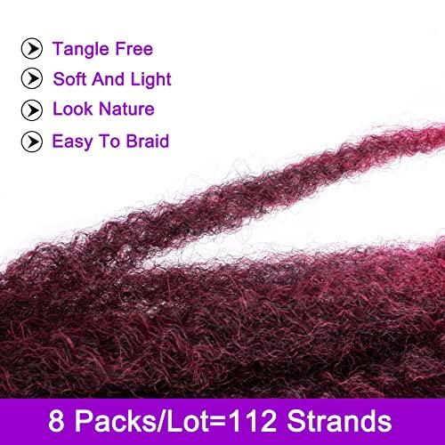 ZRQ ZRQ 18 Inch 2 Packs Marley Twists Braiding Hair, Burgundy Afro Kinky Marley Twists Crochet Braid Hair, Red Cuban Twist Hair For Faux Locs(TBUG#,2 Packs)