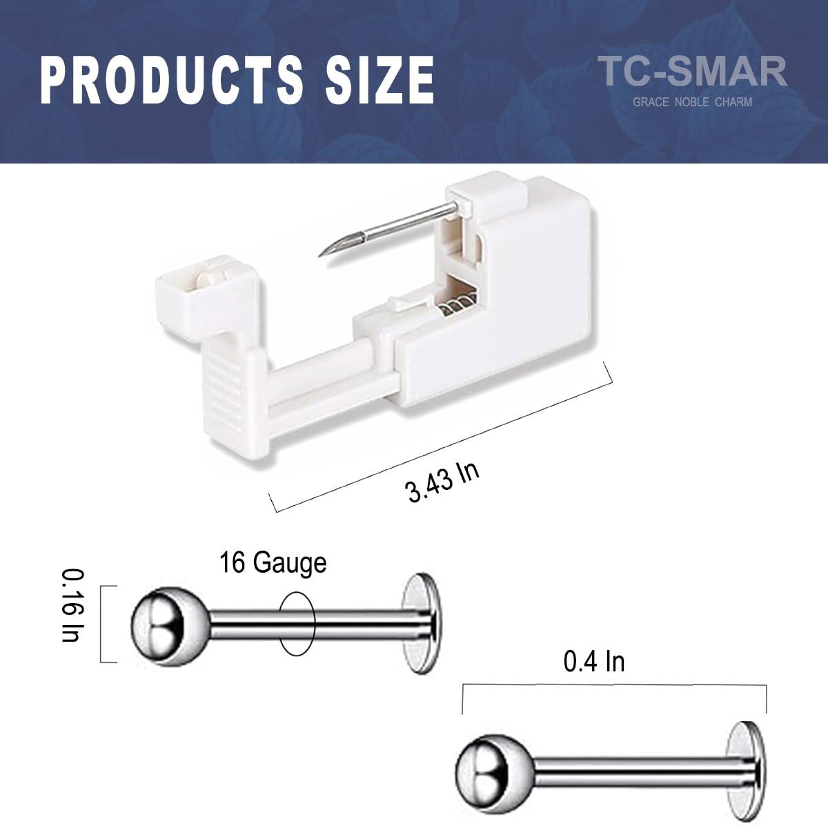 TC-SMAR TC-SMAR 5 Pcs Lip Piercing Gun Kit, Body Piercing Kit for Men Women, Easy, Safe, Disposable, Done Alone