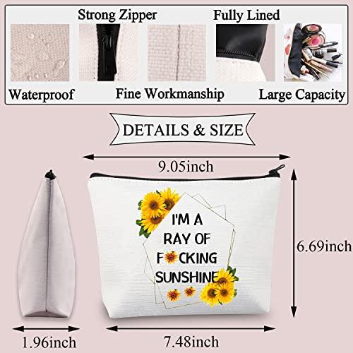 BDPWSS BDPWSS Funny Quote Makeup Bag I'm a Ray Of Sunshine Sarcastic Sunshine Travel Pouch For Friend Coworker Boss Gift (Ray of sunshine)