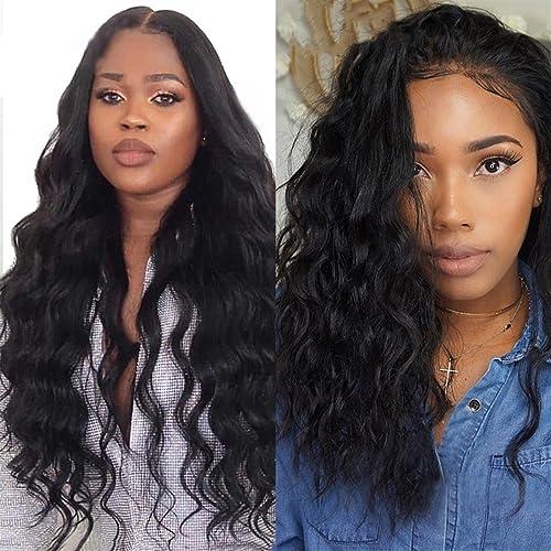 CFGH6FDF Bundles Brazilian Hair Weave Bundle Raw Natural Wave Human Hair 3/4 Bundle 8-40 Inch Water Deep Wave Bundle Hair Weave Extension Hair Weft(10 12 14 14)