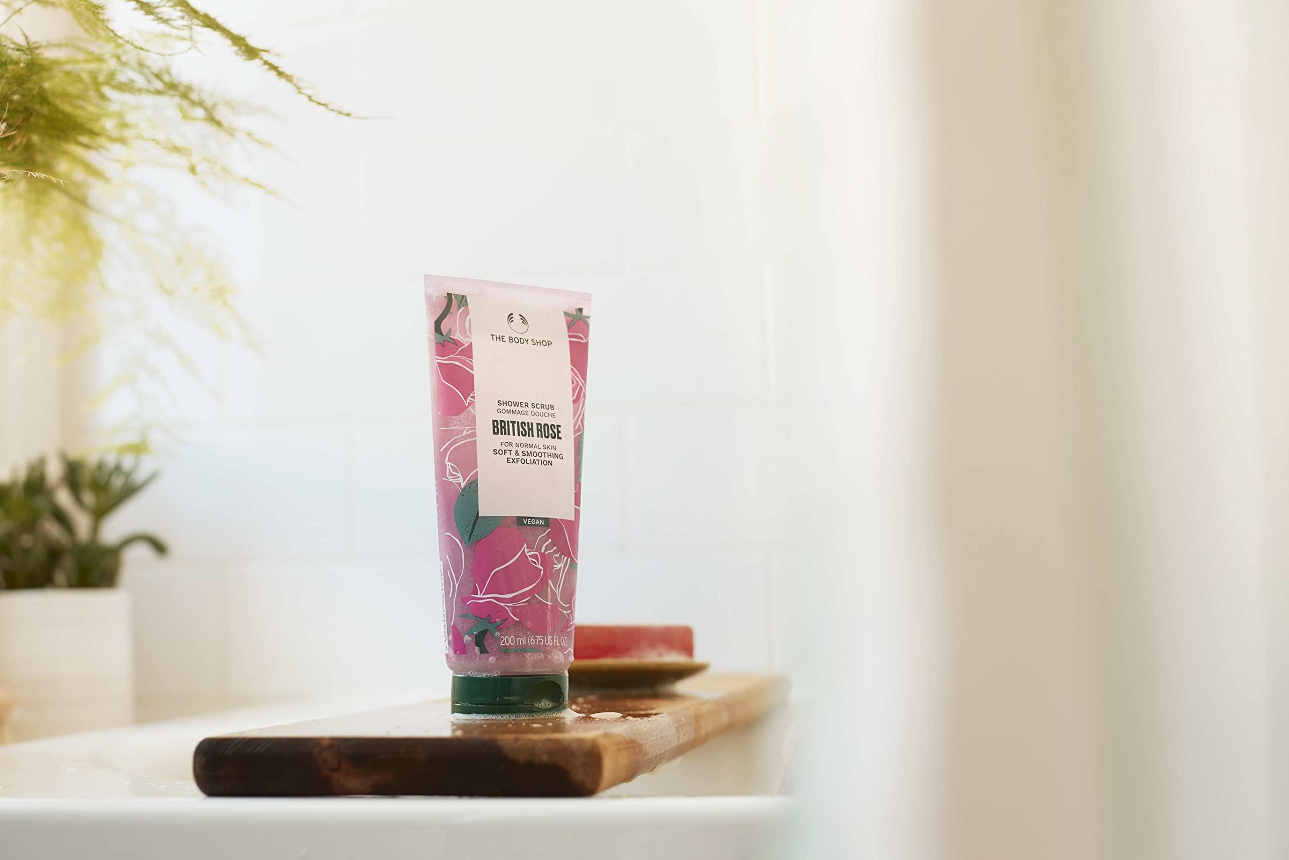 The Body Shop The Body Shop British Rose Shower Scrub - Soft & Smooth Exfoliation For Normal Skin - Vegan - 6.75 Fl Oz