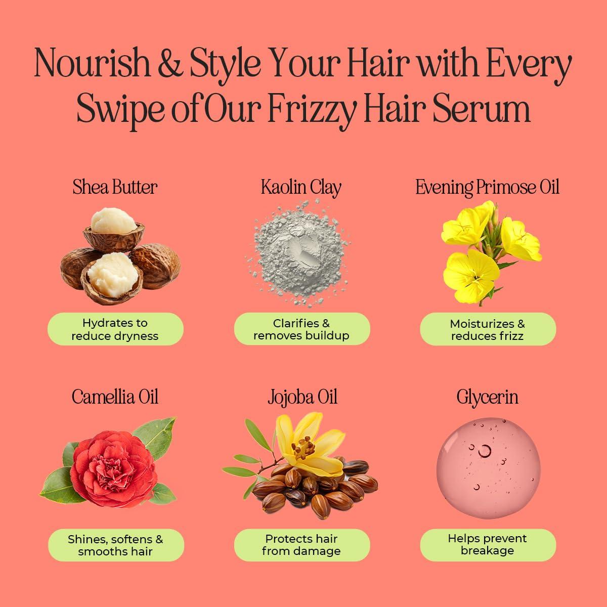 INH INH Hair Mascara for Flyaways | Quick Slick Hair Finishing Stick for Flyaways, Frizz Control, & Slick Back Look | Non Greasy & Non Comedogenic Smoothing Serum & Frizz Tamer Wand | Strawberry Jam, 18ml