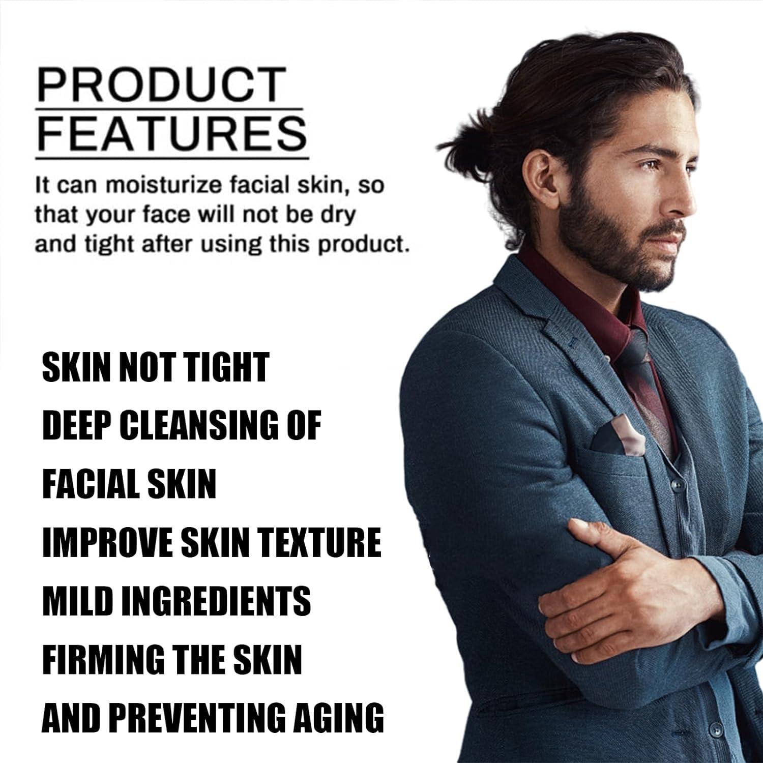 SWDSTIGER Men\'s Facial Skincare Set - Mens Face Care Set(Tallow Cream + Tallow Night Serum + Tallow Face Wash)Reduce Fine Lines, Anti Wrinkles& Anti Aging