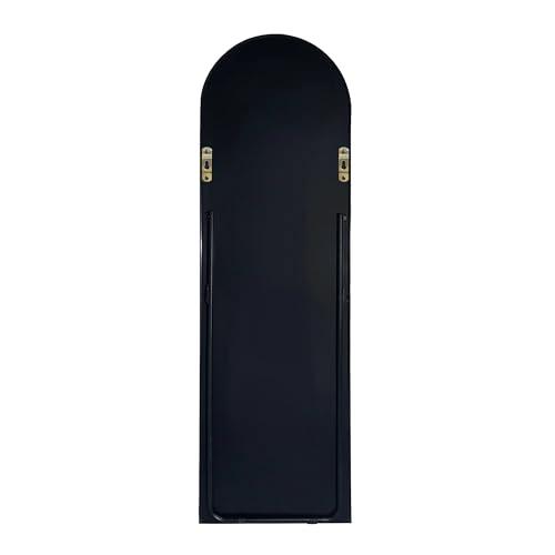 QiMaieeUSA Modern Black 63x20 inch Metal Arch Stand Full Length Mirror