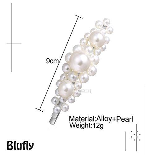 Blufly Blufly Pearl Hair Clips Headwear Gold Bobby Pin Handmade Hair Slides Barrette Boho Styling Tools Jewelry for Women and Girls