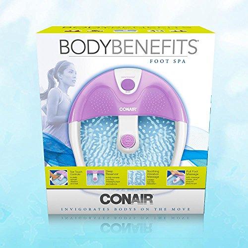 Conair Conair Soothing Pedicure Foot Spa Bath with Soothing Vibration Massage, Deep Basin Relaxing Foot Massager with Jets, Pink/White
