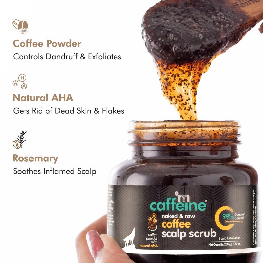 India Anti Dandruff Coffee Scalp Scrub - 99% Dandruff Control Treatment for Men & Women | Scalp Exfoliator & Dandruff Remover | For Itchy Scalp in Hot & Humid Weather- 250gm, White