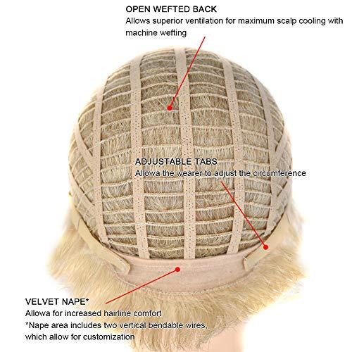 LHC Hand-Tied Mono Top Wig Brown Blonde Straight Synthetic Hair Monofilament Wigs (#P613)