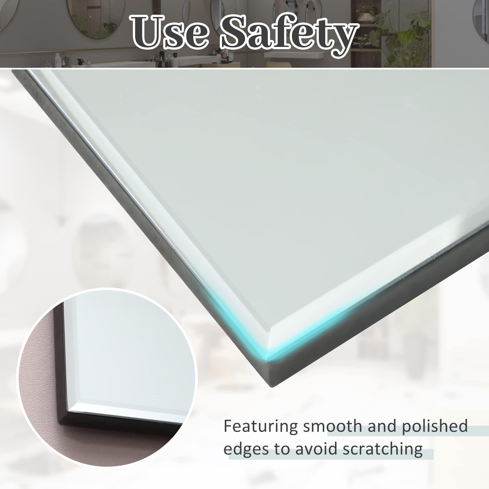 RESHABLE RESHABLE Wall Mount Salon Station with Mirror, Beauty Salon Barber Spa Equipment with Mirror, Shelves, Cabinet, Locking Drawers, Table, Standing Hair Styling Furniture, Black