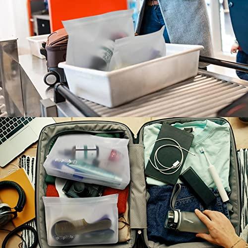 Gpurplebud Gpurplebud Clear Toiletry bags, PEVA Material Leakproof TSA Approved Quart Size Zipper Bags (3, 3 x 9.8in & 3 x 7.9in)