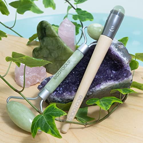 EcoTools EcoTools Beauty Skin Care Tool Jade Facial Roller and Eye Roller Duo, Face Roller and Massager, Skincare and Sculpting Tool, Reduces Under Eye Puffiness and Dark Circles, 2 Piece Set