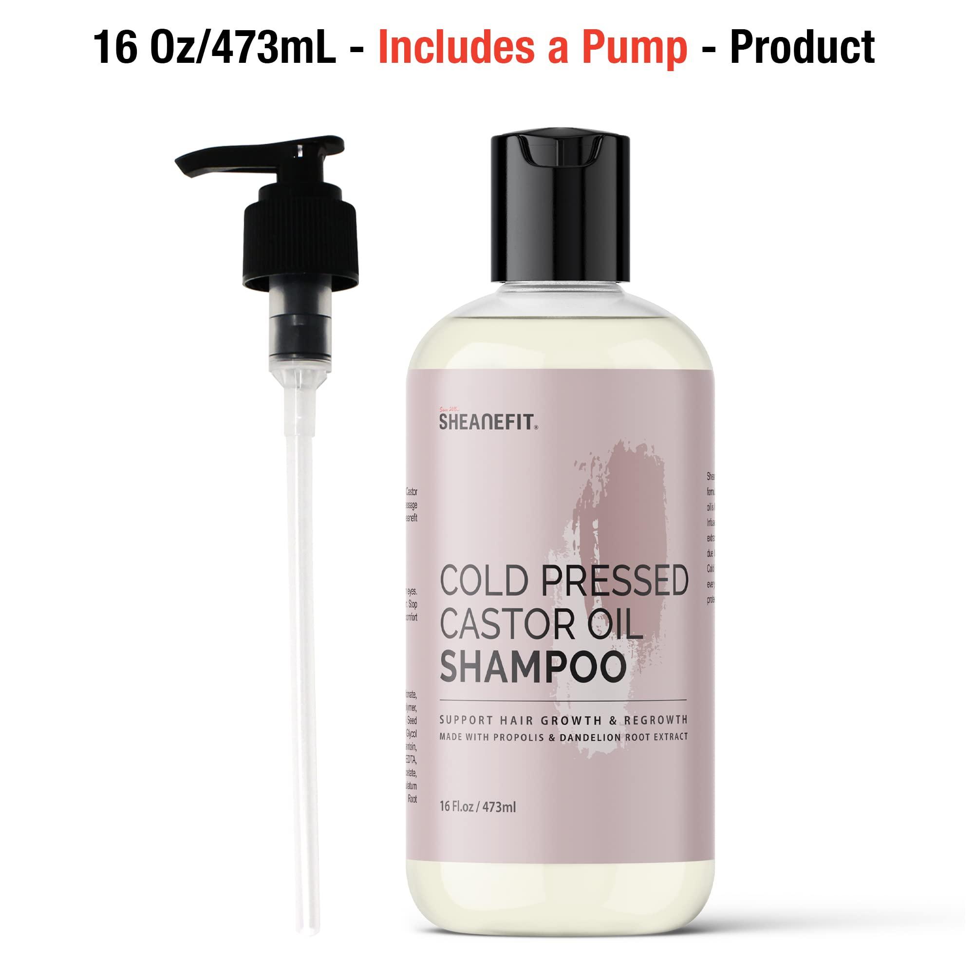Sheanefit Sheanefit Cold Pressed Castor Oil Daily Shampoo Conditioner 16oz Set Support Hair Growth Nourish Strengthen Hair (Castor Oil Shampoo - 16oz)