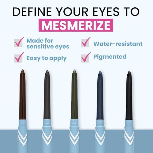 PRIME PROMETICS PRIME PROMETICS PrimeEyes Glide Eyeliner for Mature Women Water-Resistant, Long-Stay and Mess-Proof Gel Cream Texture, Discreet Sharpener and Effective Smudger (Wood (brown))