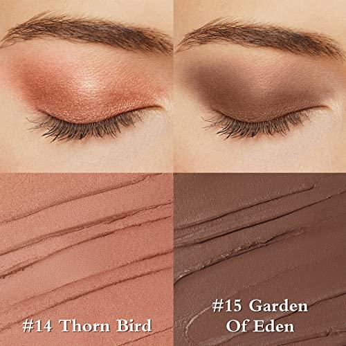 FOCALLURE FOCALLURE 2PCS No Crease Eyeshadow Stick,Shimmer and Matte Cream Eyeshadow Pencil Crayon,Long Lasting Waterproof Eye Brightener Stick With Blending Brush,Alloy Steel