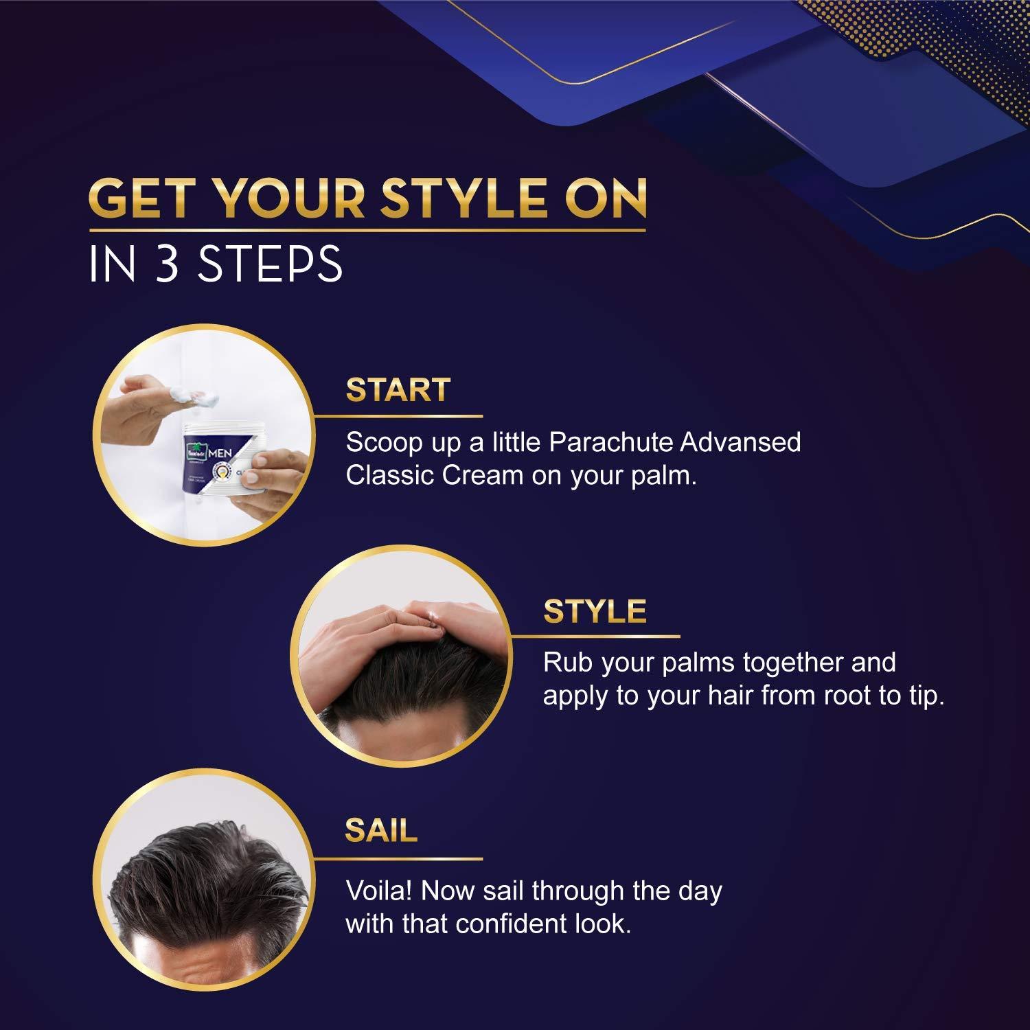 Generic Generic Para.chute Hair Cream for Men, 100ml (Pack of 3)|Hair Cream After Shower |Non Sticky Oil Replacement Hair Cream |Goodness of Coconut, White