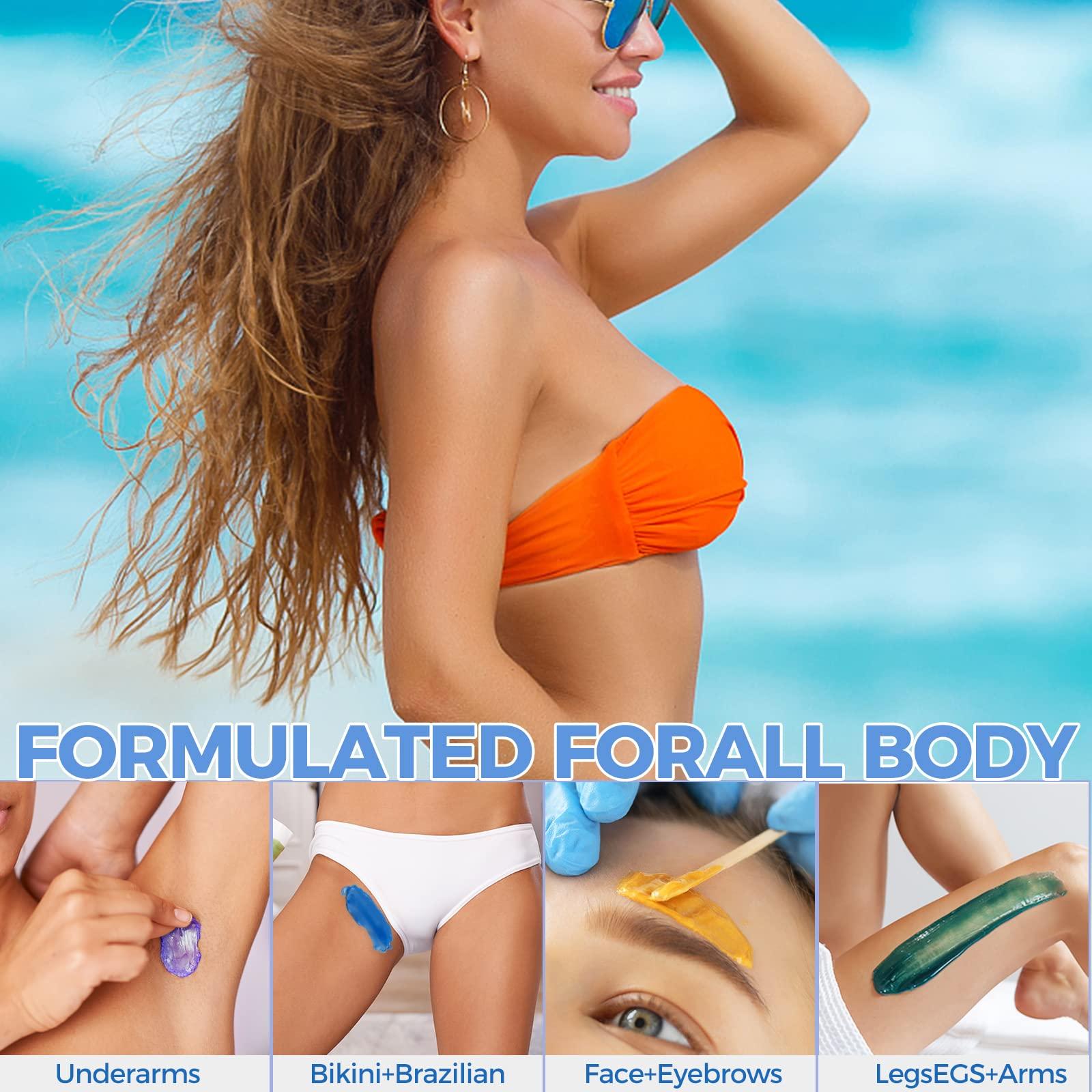 Madors Madors Hard Wax Beads for Hair Removal -1lb/16oz Wax Beans Kit with 10 Wax applicator Sticks for Full Body, Facial, Brazilian Bikin,and legs