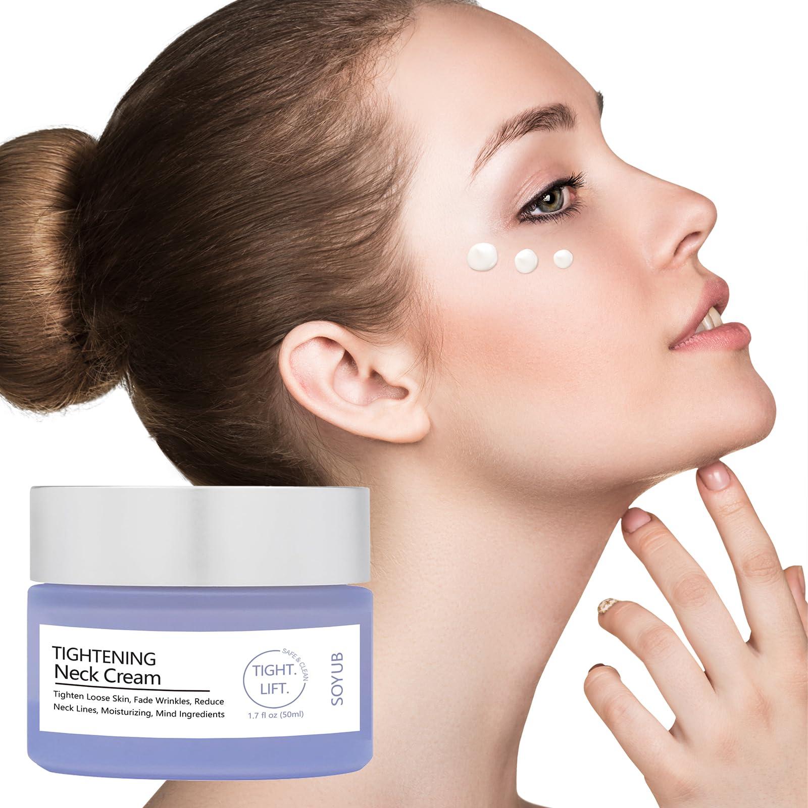 Hywestger Neck Firming Cream, Tighten and Lift Neck Cream, Anti-Aging Neck Creams for Tightening Sagging Skin and Hydrating, Help Reduce Fine Lines & Wrinkles - 1.7 oz