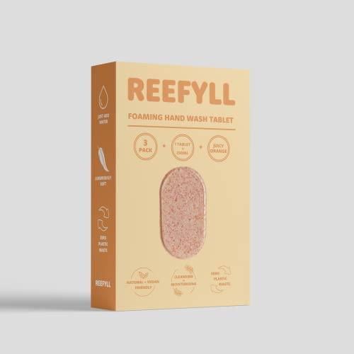 Reefyll Reefyll Foaming Hand Soap Refill Tablets Dissolvable Plastic Free Hand Wash Pods Just Add Water Juicy Orange Scent 3 Tablets