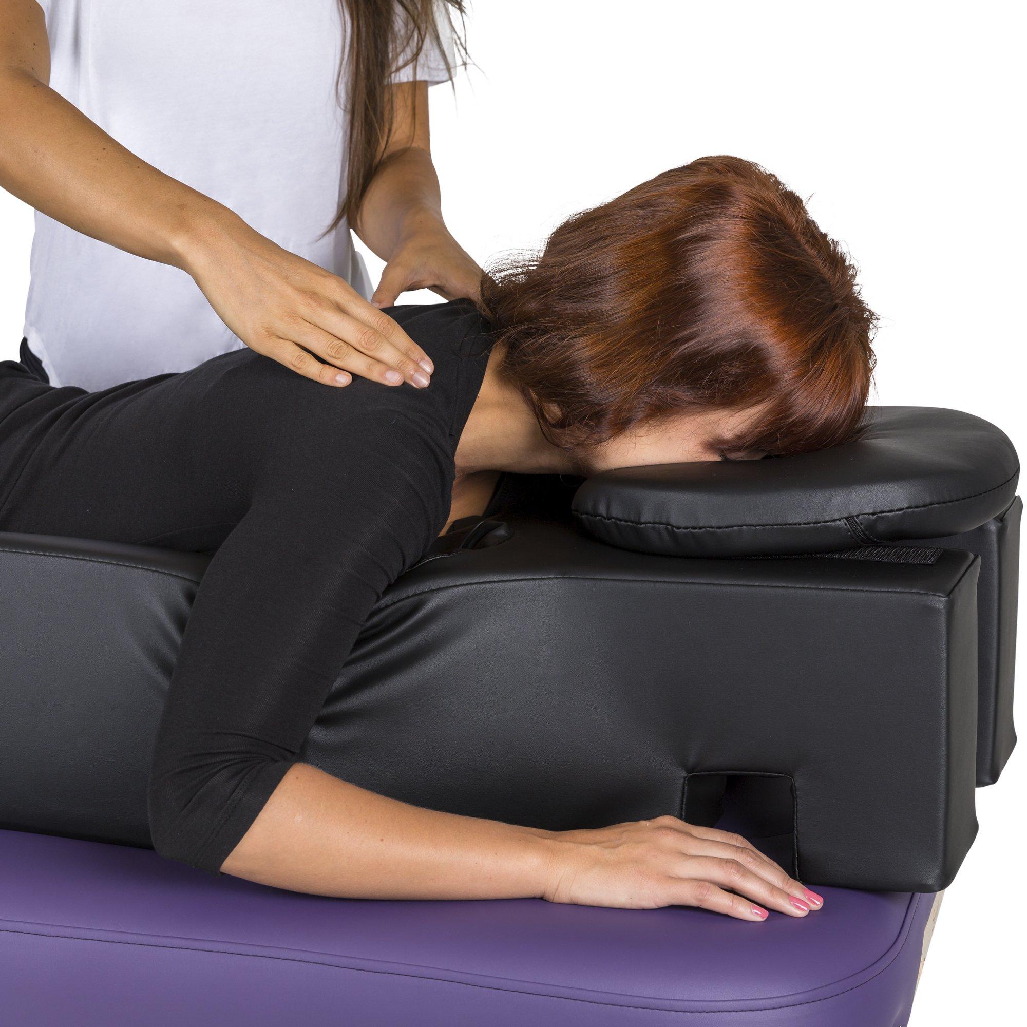 EARTHLITE EARTHLITE Pregnancy Massage Cushion & Headrest - Full Body Pregnancy Bolster / Ideal After Breast Surgery & Lower Back Pain, Black