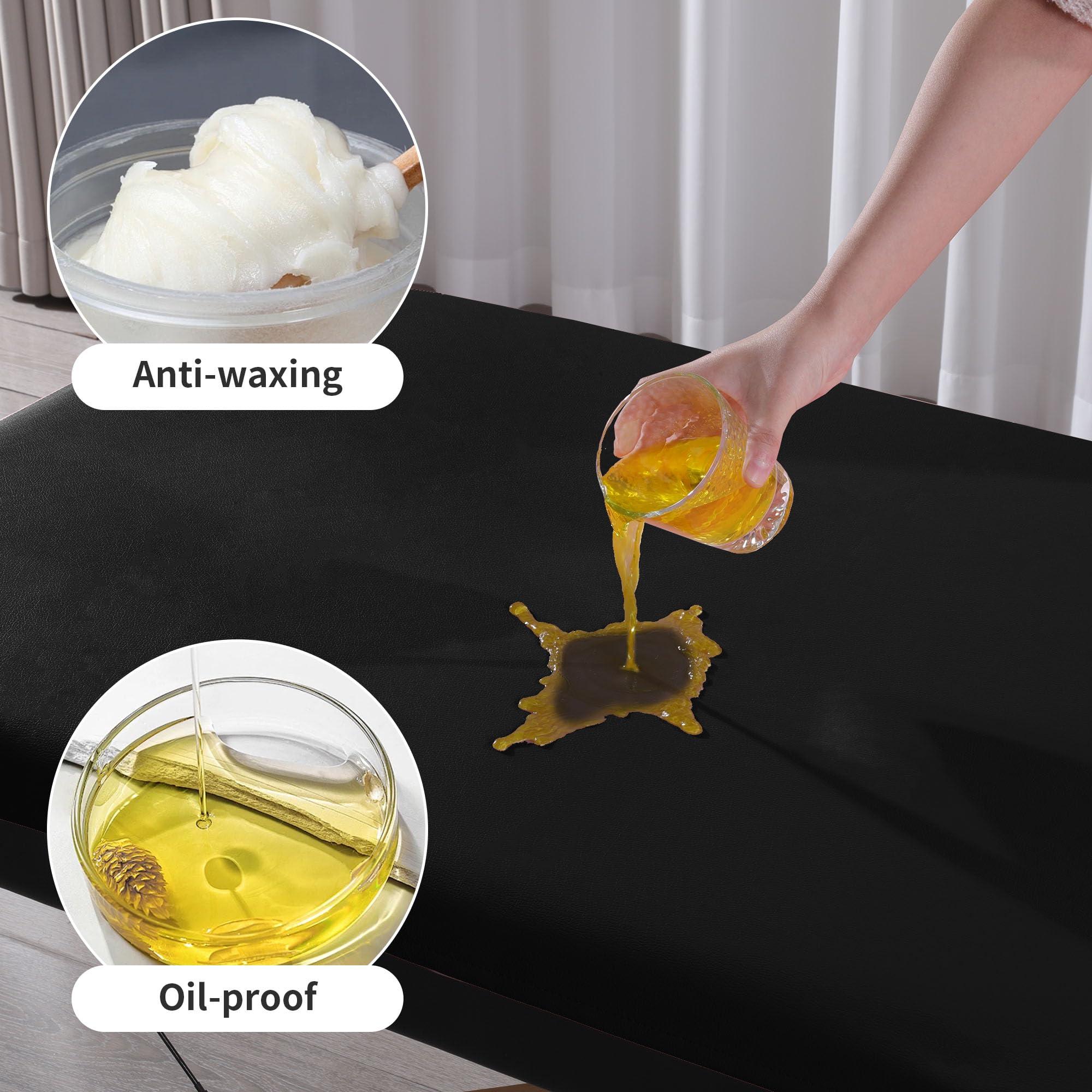 BALAPET BALAPET Lash Bed Sheets Non-Sticky Sugaring and Waxing Pad Wipeable and Waterproof PU Leather Massage Table Cover Suitable for Grafting Eyelash Beds Massage Tables,SPA,Beauty(Black)