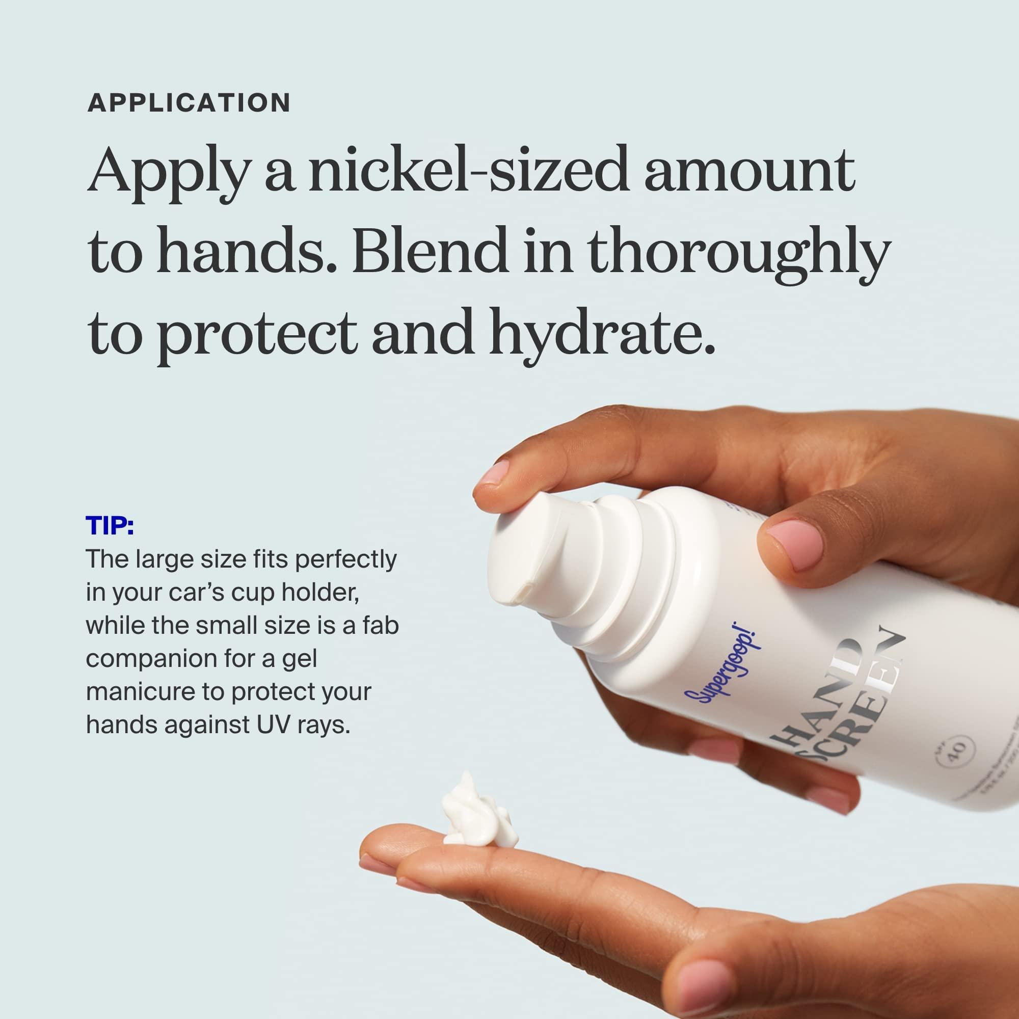 Supergoop! Supergoop! Handscreen SPF 40 - Pack of 2, 6.76 fl oz - Preventative Hand Cream for Dry Cracked Hands - Fast-Absorbing, Non-Greasy Formula - With Sea Buckthorn, Antioxidants & Natural Oils