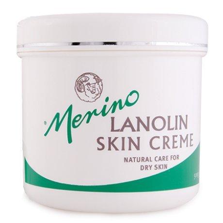 Merino Skin Care Dry Skin Lanolin Cream for Cracked Heels, Elbows and Soft Hands (500g/17.63 oz) Large Jar