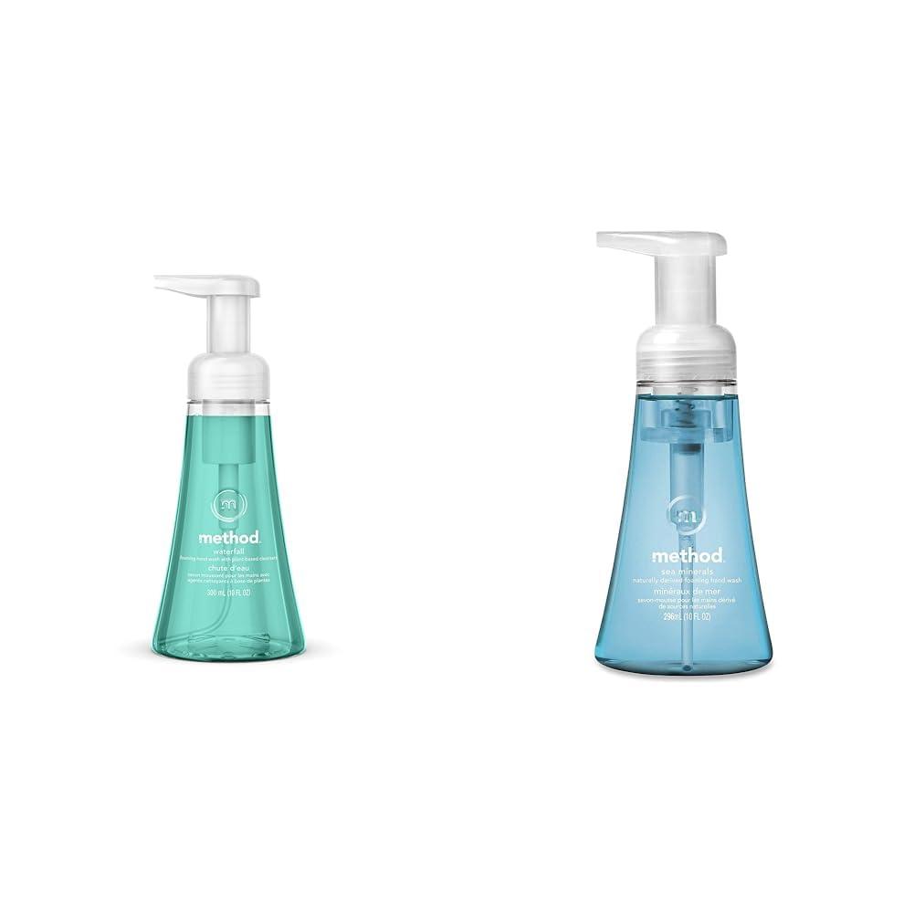 Method Method Foaming Hand Soap, Waterfall, Biodegradable Formula, 10 Fl Oz (Pack of 1) & Foaming Hand Soap, Sea Minerals,Biodegradable Formula, 10 Fl Oz (Pack of 1)