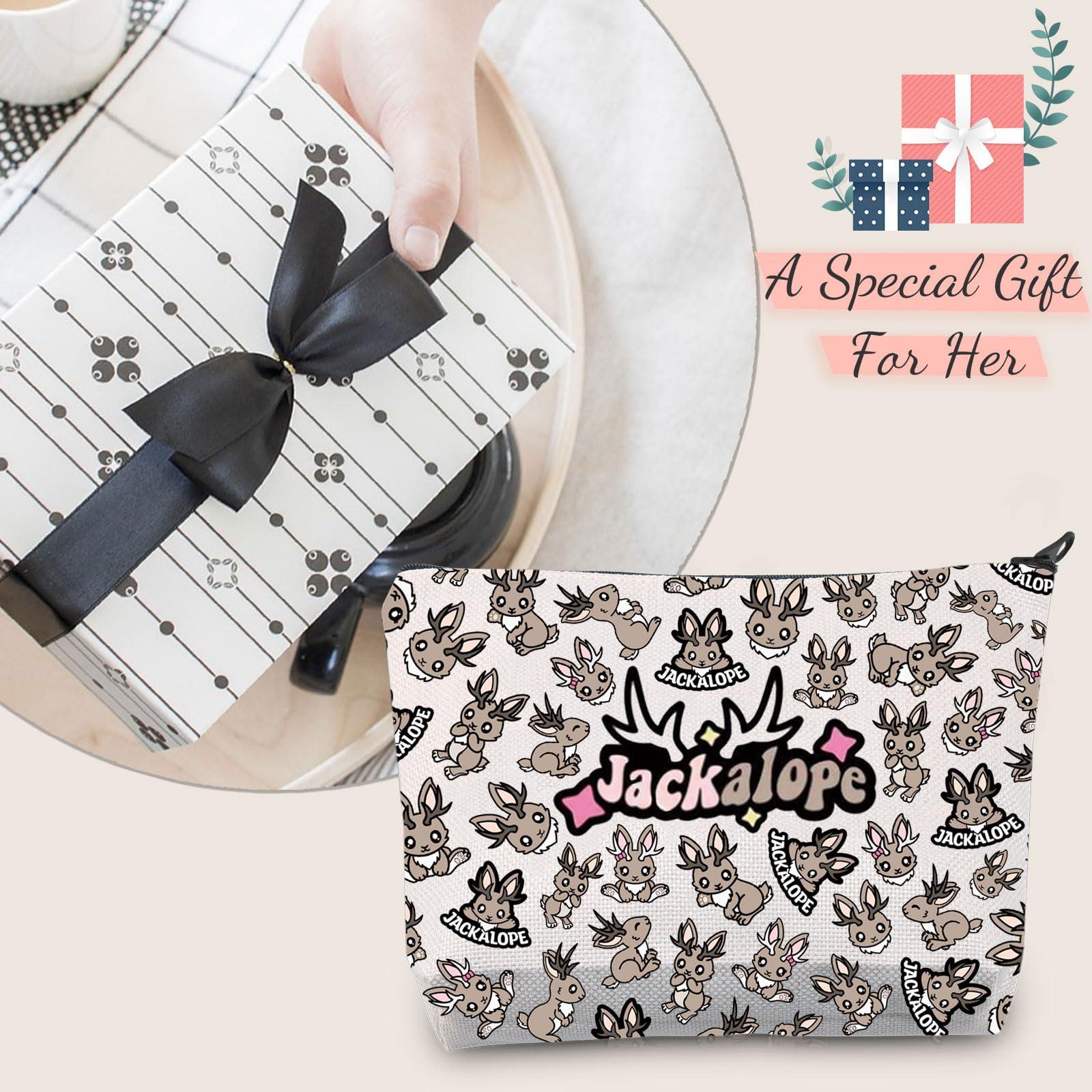 JXGZSO JXGZSO Jackalope Cryptid Cosmetic Bag Cryptozoology Gift Cryptid Creature Gift Mythical Jackalope Makeup Bag Jackalope Lover Gift
