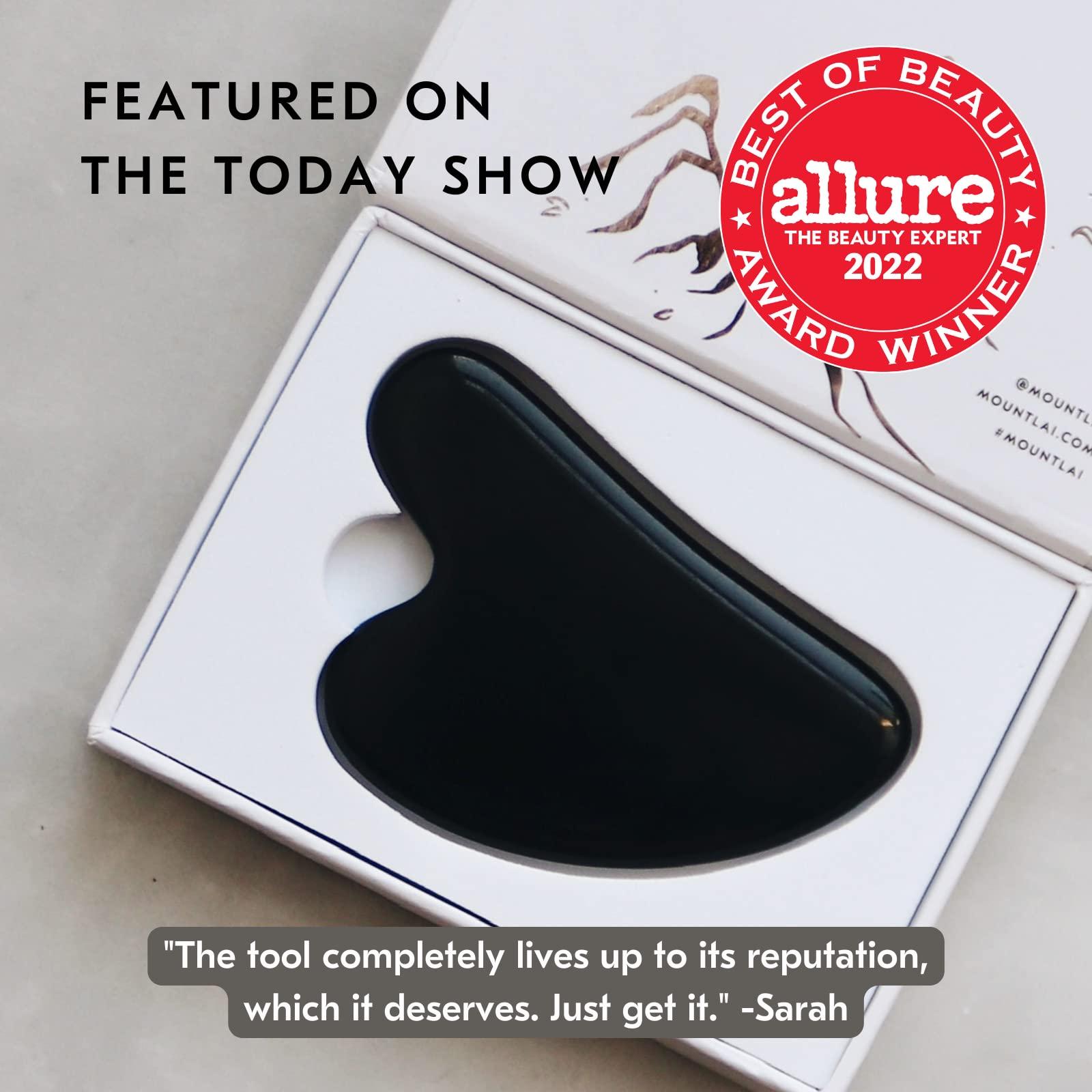 Mount Lai Mount Lai -The Black Obsidian Gua Sha Facial Lifting Tool | Face Sculpting Tool for Skin Care | Guasha Tool for Face and Body | Facial Massage Tools to Relieve Muscle Tension and Reduce Puffiness