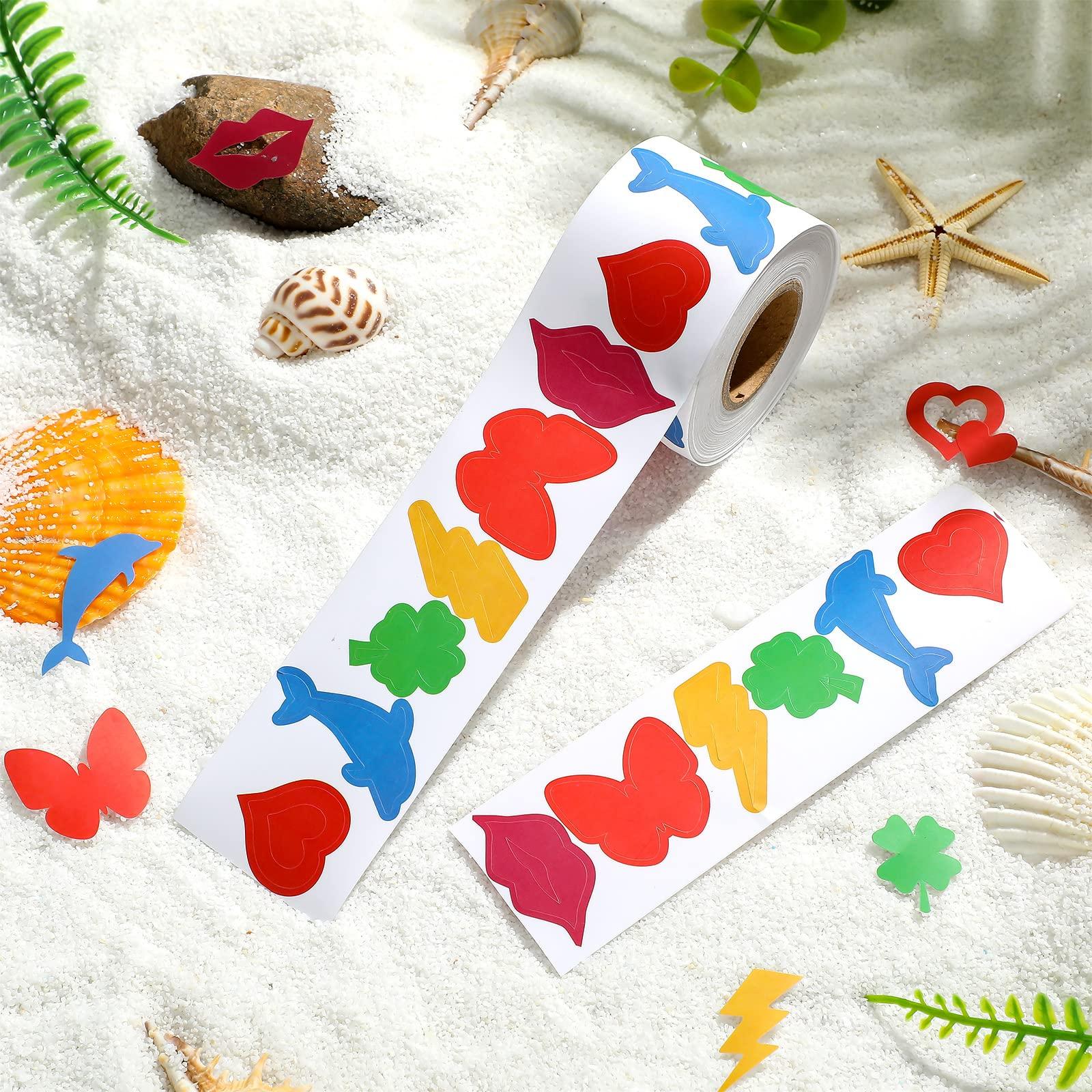 Crtiin Crtiin Roll of 500 Pieces Tanning Stickers for Body Sunbathing Tanning Bed Stickers Perforated Self Adhesive Body Decals for Suntan Outdoor Indoor Salon Supplies(Multi Pattern)