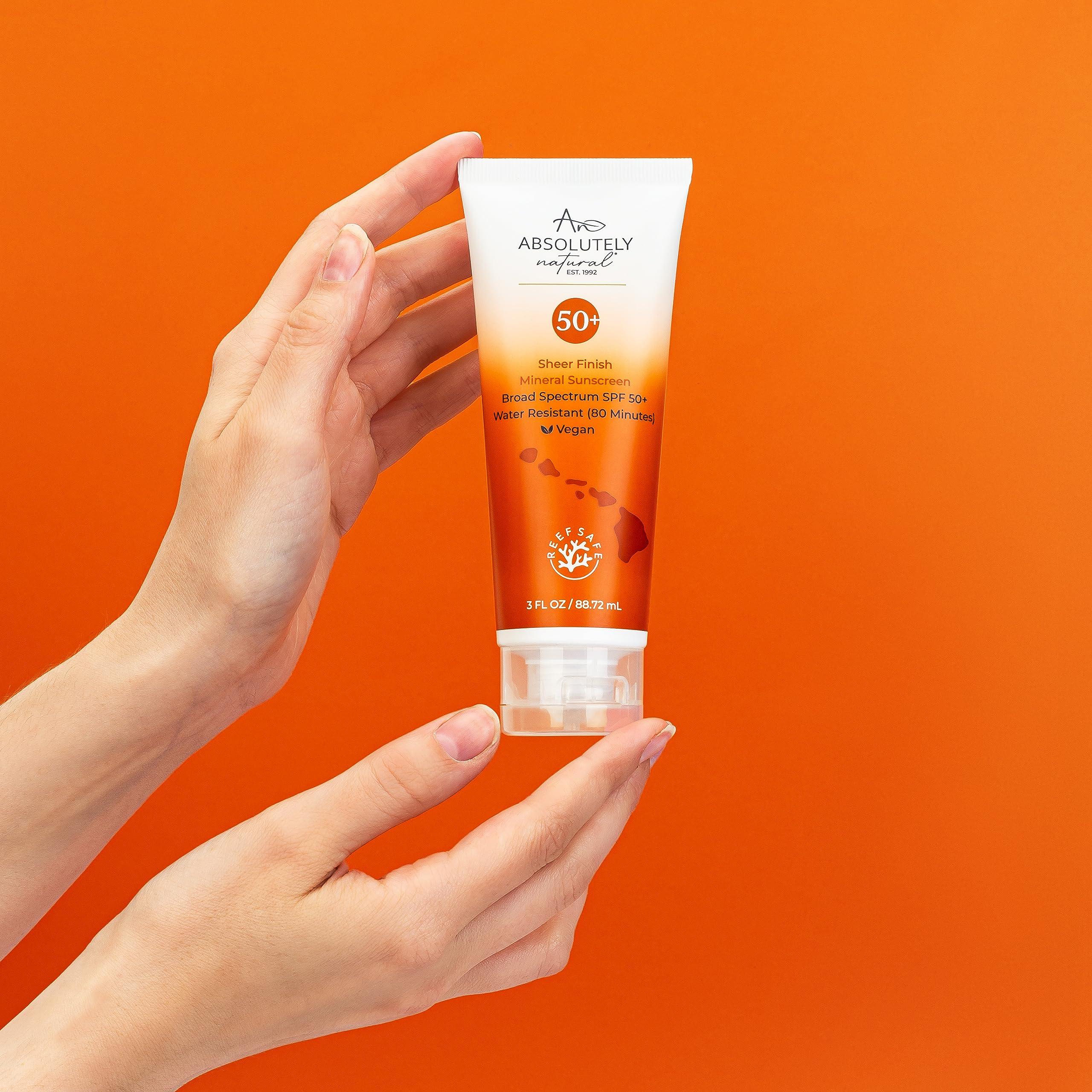 Absolutely Natural Absolutely Natural SPF 50+ Mineral Sunscreen Lotion - Anti-Aging Sunblock for Body & Face, Made with Rose Hips, Aloe, Zinc Oxide and Other Cruelty Free and Reef Safe Ingredients - Made in USA