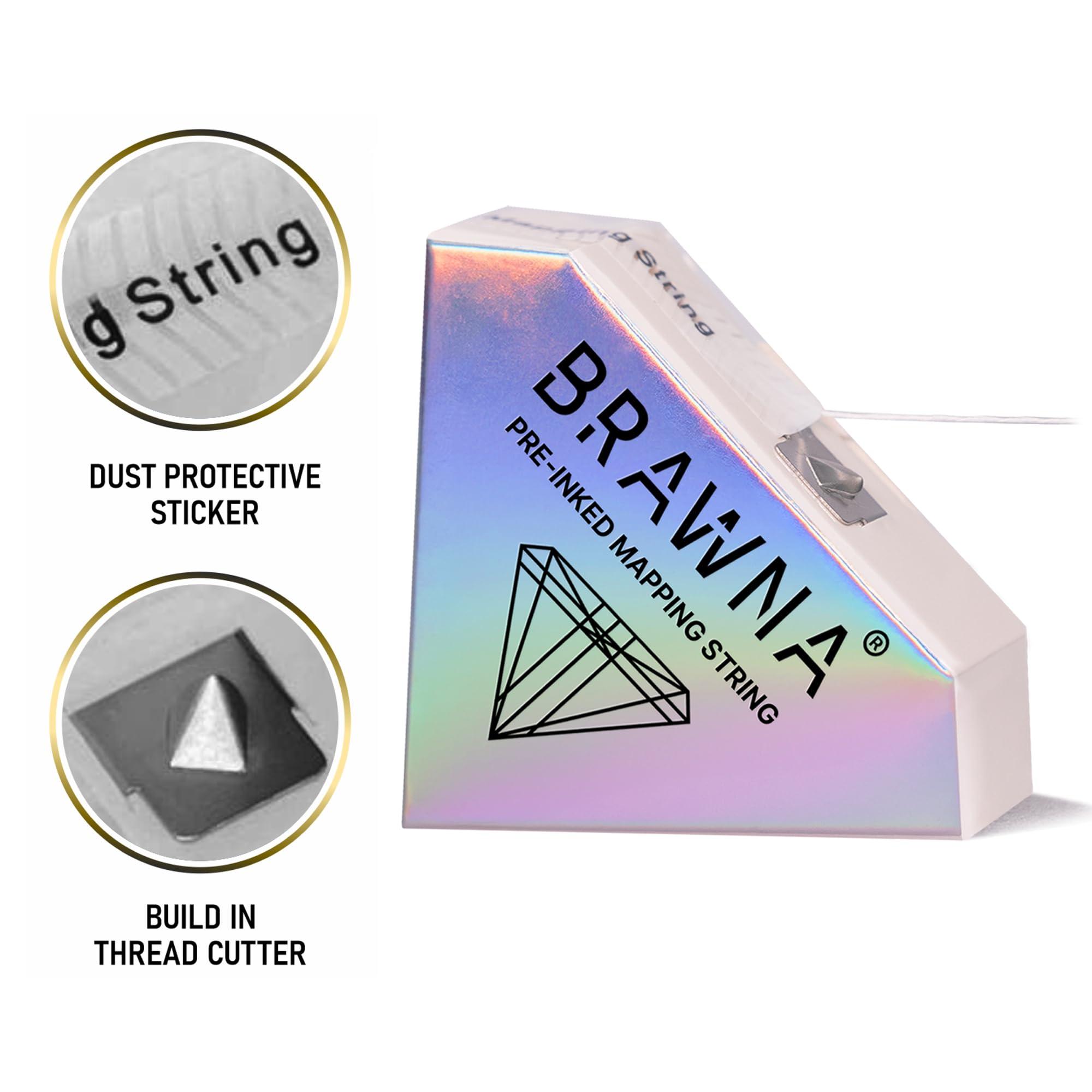 BRAWNA BRAWNA [ Upgraded Version ] 30 Meters White Brow Mapping string for Eyebrow Measuring - Microblading Supplies - PMU Kit - Brow Lamination Kit - Pre inked Mapping Thread