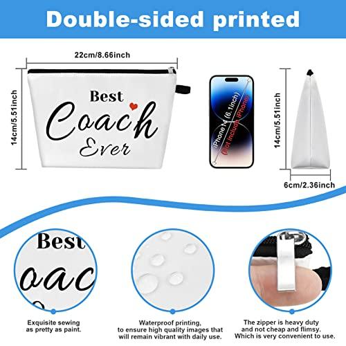 Mikela Coach Gifts Coach Appreciation Gift Makeup Bag Coach Thank You Gifts Cosmetic Bag for Women Birthday Thanksgiving Christmas Gift for Coach Teacher Soccer Cheer Volleyball Swim Dive Coach Travel Pouch