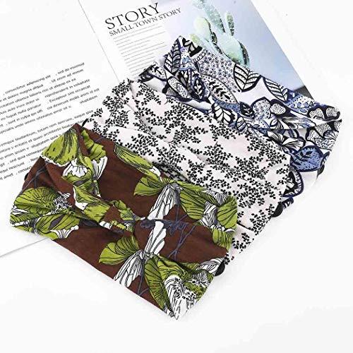 Bohend Bohend Boho Button Headband Wide Stretchy Daily Use Knotted Headwear Sport Athletic Yoga Gym Rhinestone Crystal Hair Accessories for Women and Girls(3pcs) (M)