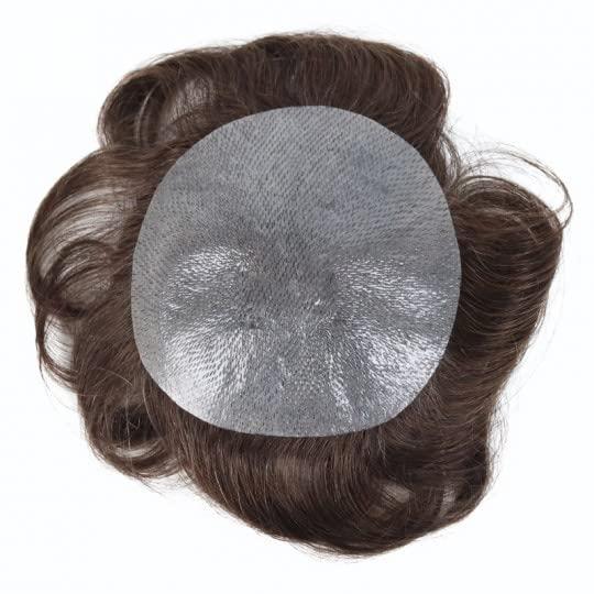 uniwigs uniwigs Crown Hair Patch Pieces, Human Hair 6'' Length, Hair System Covering Thinning or Balding Crown (1B Off Black)