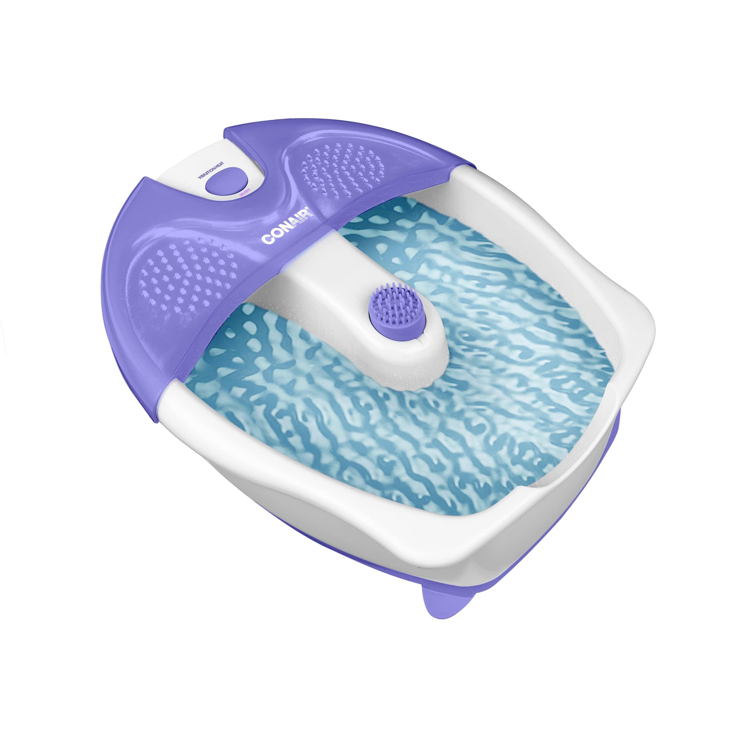 Conair Conair Soothing Pedicure Foot Spa Bath with Soothing Vibration Massage, Deep Basin Relaxing Foot Massager with Jets, Purple/White