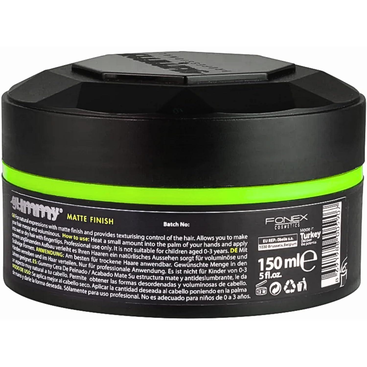 Gummy Gummy Matte Finish Hair Styling Wax 150ml - 5.07 Fl Oz (Pack of 1) Matte Finish