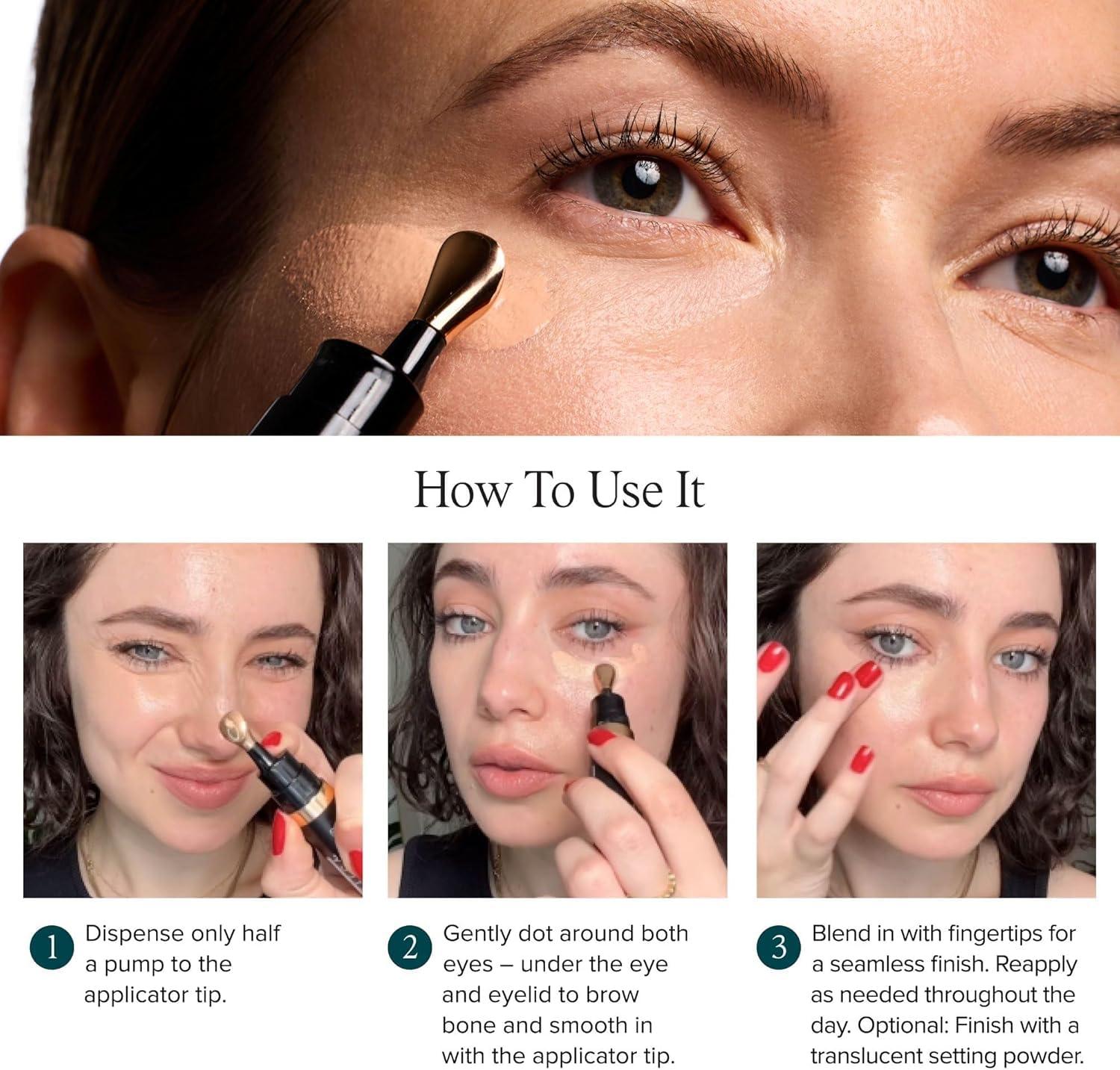 DRMTLGY DRMTLGY Luminous Eye Corrector SPF 41, Under Eye Color Corrector for Dark Circles, Anti-Aging Tinted Eye Cream, Hydrating Eye Serum with Peach Undertone FSA/HSA Eligible, Medium