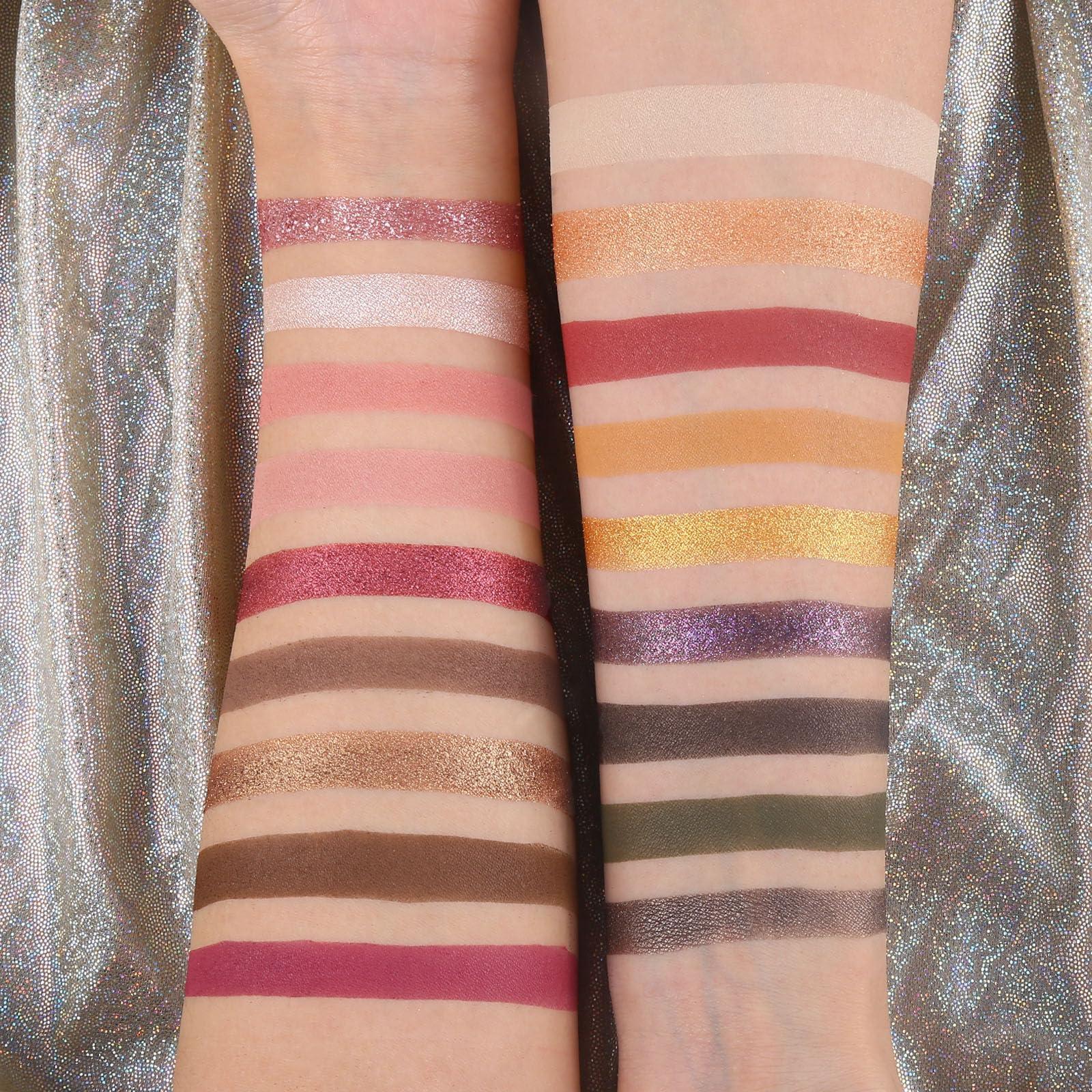 Prism Makeup Prism Makeup 40 Colors Neutral and Smokey Palette with 18 Colors Rosy Nudes Light Smokey Eyeshadow Set