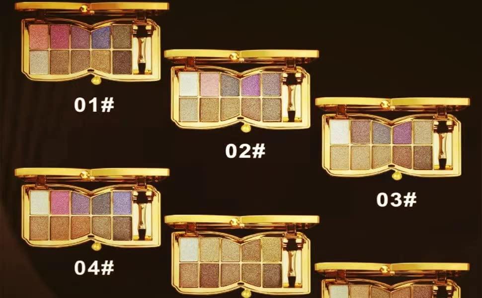 Impeccablery Gold Eye Shadow Eyeshadow Palette Shimmer - 10 Colors Sparkly Eyeshadow Glitter Highly Pigmented Long Lasting Waterproof Sweatproof Professional Nudes Warm Natural Neutral Smoky Cosmetic Eye (#07)