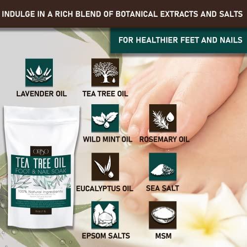 ORISO Tea Tree Oil Body Wash with Mint and Tea Tree Oil Foot Soak - Athletes Foot Treatment - Helps Foot Odor - Eczema