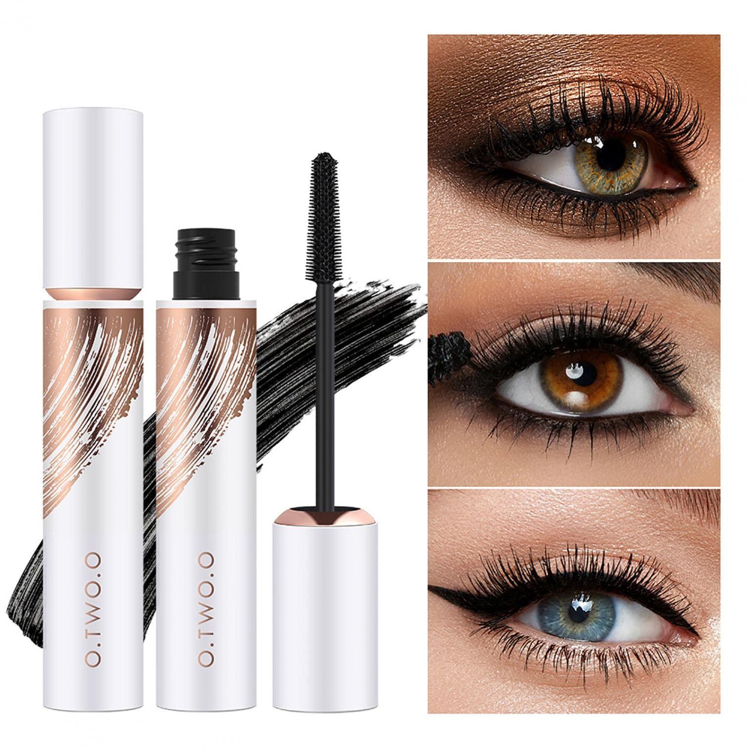 Xiahium 4D Silk Fiber Mascara Waterproof Long Lasting Thicking Lenghting Curling Quick-drying Smudge Proof Glamour Eye Lash Makeup