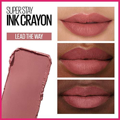 Maybelline New York Maybelline Super Stay Ink Crayon Lipstick Makeup, Precision Tip Matte Lip Crayon with Built-in Sharpener, Longwear Up To 8Hrs, Lead The Way, Pink Beige, 1 Count